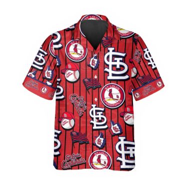 St. Louis Cardinals Dugout Stripes Hawaiian Shirt Unisex T-shirt, Sweatshirt, Hoodie, Long Sleeve Tee - T-Shirt, Sweatshirt, Hoodie