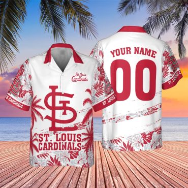 St. Louis Cardinals Personalized Tropical Hawaiian Shirt Unisex T-shirt, Sweatshirt, Hoodie, Long Sleeve Tee - T-Shirt, Sweatshirt, Hoodie
