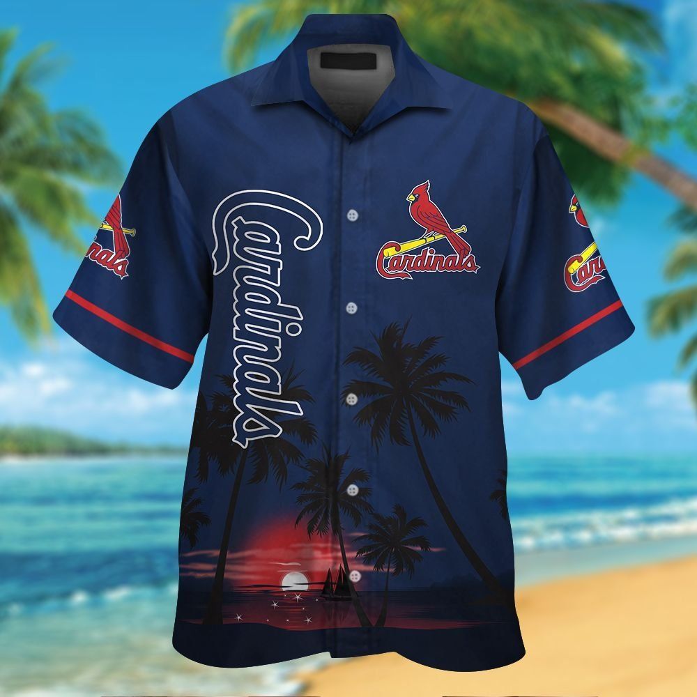 St Louis Cardinals Short Sleeve Button Up Tropical Hawaiian Shirt VER012 Unisex T-shirt, Sweatshirt, Hoodie, Long Sleeve Tee - T-Shirt, Sweatshirt, Hoodie