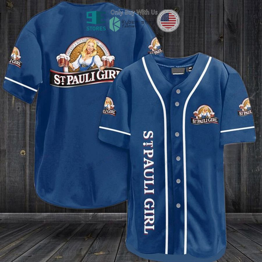 BEST St Pauli Girl logo blue Baseball Jersey Unisex T-shirt, Sweatshirt, Hoodie, Long Sleeve Tee - T-Shirt, Sweatshirt, Hoodie