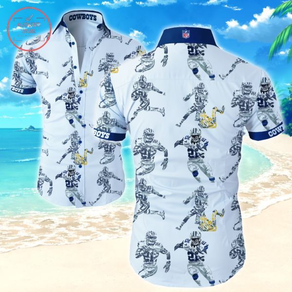 Star Player Elliott Showcased on Dallas Cowboys Hawaiian Shirt Unisex T-shirt, Sweatshirt, Hoodie, Long Sleeve Tee - T-Shirt, Sweatshirt, Hoodie