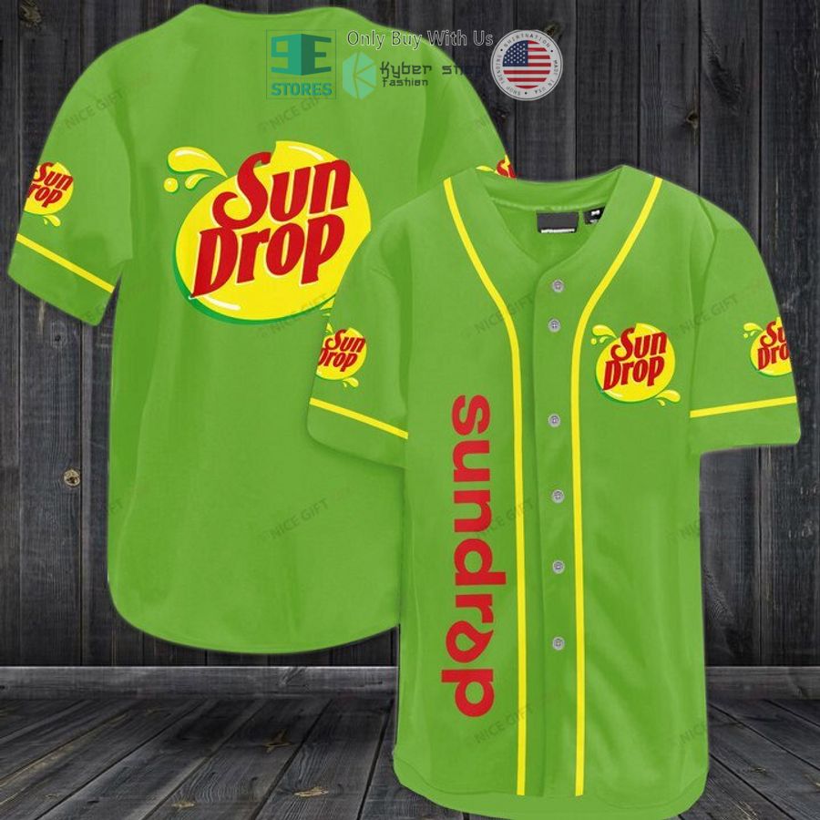 BEST Sun Drop logo green Baseball Jersey Unisex T-shirt, Sweatshirt, Hoodie, Long Sleeve Tee - T-Shirt, Sweatshirt, Hoodie