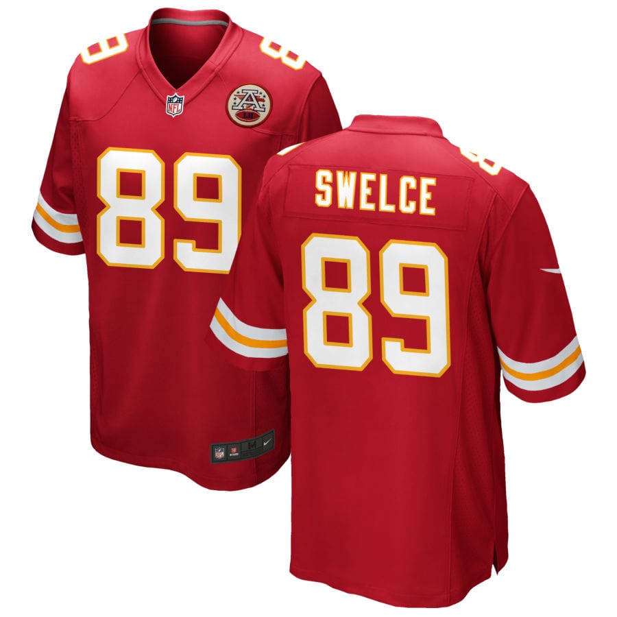 Taylor Swift x Travis Kelce "Swelce" Kansas City Chiefs Jersey football jersey product view 1