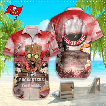 Tampa Bay Buccaneers Groot Hawaiian Shirt Unisex T-shirt, Sweatshirt, Hoodie, Long Sleeve Tee - T-Shirt, Sweatshirt, Hoodie