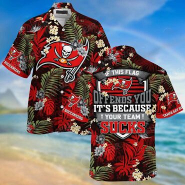 Tampa Bay Buccaneers If This Flag Offends You Its Because You Team Sucks Hawaiian Shirt Unisex T-shirt, Sweatshirt, Hoodie, Long Sleeve Tee - T-Shirt, Sweatshirt, Hoodie