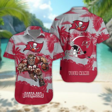 Tampa Bay Buccaneers Personalized Gridiron Warrior Hawaiian Shirt Unisex T-shirt, Sweatshirt, Hoodie, Long Sleeve Tee - T-Shirt, Sweatshirt, Hoodie