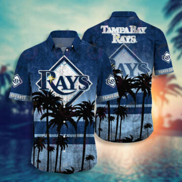 Tampa Bay Rays Iconic Palm Sunset Hawaiian Shirt Unisex T-shirt, Sweatshirt, Hoodie, Long Sleeve Tee - T-Shirt, Sweatshirt, Hoodie