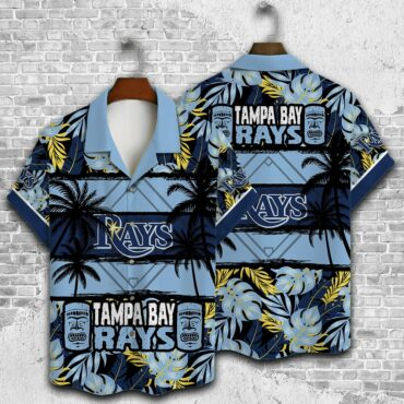 Tampa Bay Rays Tropical Palms Hawaiian Shirt Unisex T-shirt, Sweatshirt, Hoodie, Long Sleeve Tee - T-Shirt, Sweatshirt, Hoodie