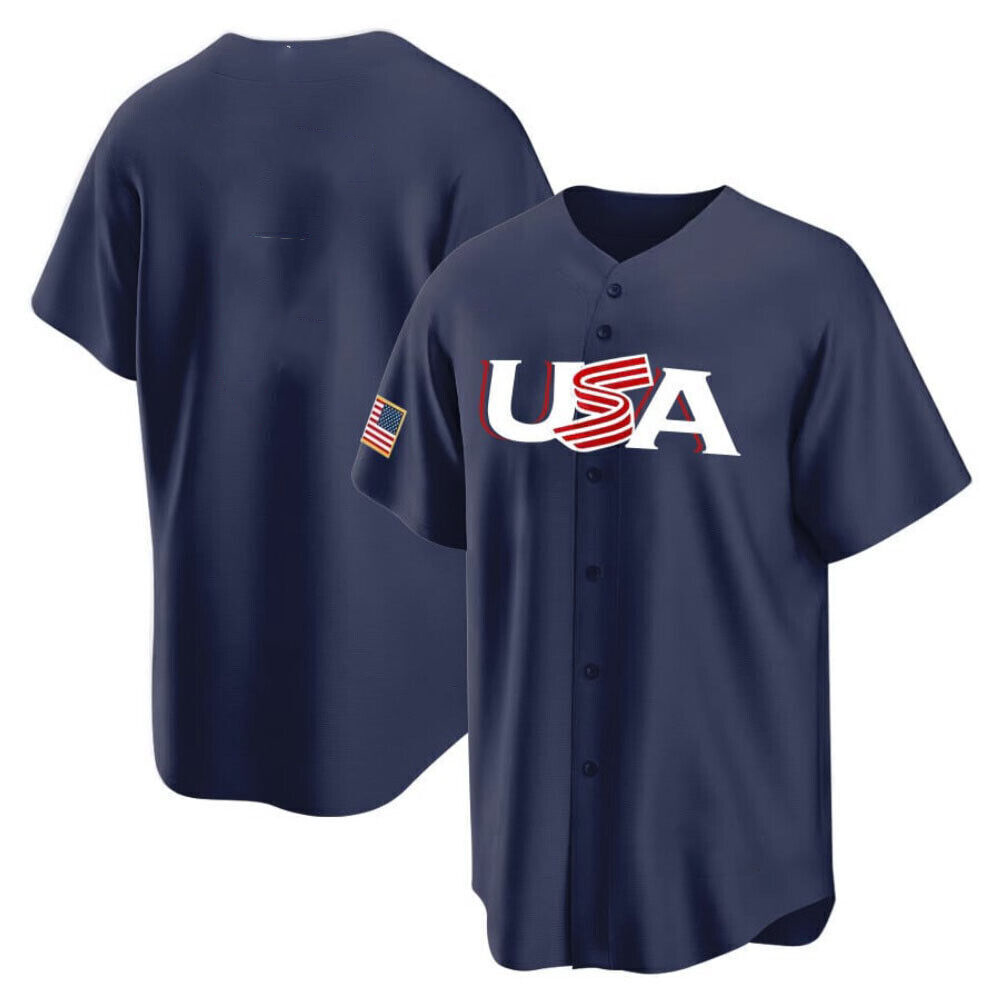 Custom Team USA World Baseball Classic 2023 Jersey baseball jersey product view 1