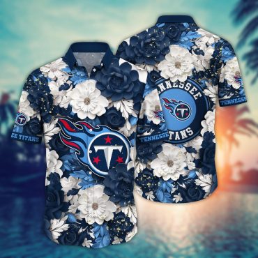 Tennessee Titans Bold Blooms Hawaiian Shirt Unisex T-shirt, Sweatshirt, Hoodie, Long Sleeve Tee - T-Shirt, Sweatshirt, Hoodie