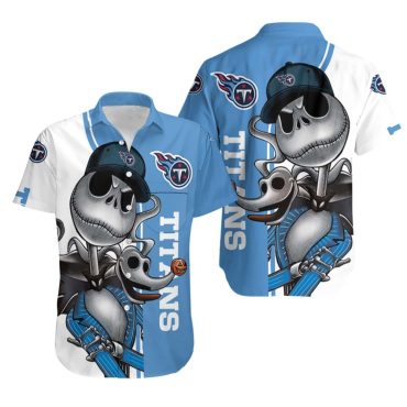 Tennessee Titans Jack Skellington And Zero Hawaiian Shirt Unisex T-shirt, Sweatshirt, Hoodie, Long Sleeve Tee - T-Shirt, Sweatshirt, Hoodie