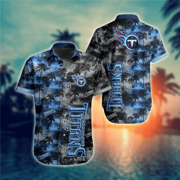 Tennessee Titans Palm Horizon Hawaiian Shirt Unisex T-shirt, Sweatshirt, Hoodie, Long Sleeve Tee - T-Shirt, Sweatshirt, Hoodie