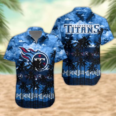 Tennessee Titans Palm Trees Sunset Hawaiian Shirt Unisex T-shirt, Sweatshirt, Hoodie, Long Sleeve Tee - T-Shirt, Sweatshirt, Hoodie