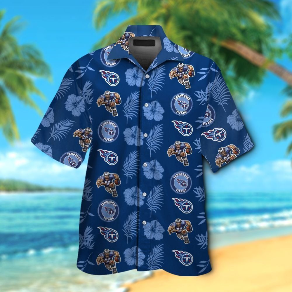 Tennessee Titans Short Sleeve Button Up Tropical Hawaiian Shirt VER012 Unisex T-shirt, Sweatshirt, Hoodie, Long Sleeve Tee - T-Shirt, Sweatshirt, Hoodie