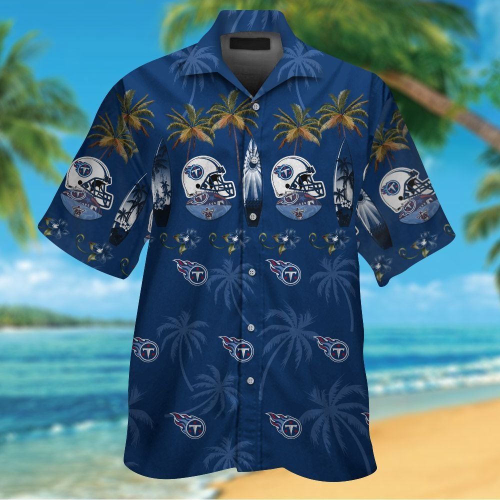 Tennessee Titans Short Sleeve Button Up Tropical Hawaiian Shirt VER014 Unisex T-shirt, Sweatshirt, Hoodie, Long Sleeve Tee - T-Shirt, Sweatshirt, Hoodie