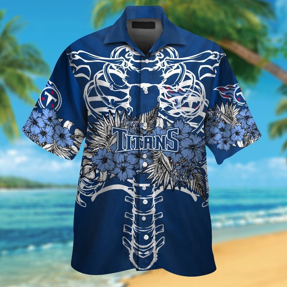 Tennessee Titans Short Sleeve Button Up Tropical Hawaiian Shirt VER016 Unisex T-shirt, Sweatshirt, Hoodie, Long Sleeve Tee - T-Shirt, Sweatshirt, Hoodie