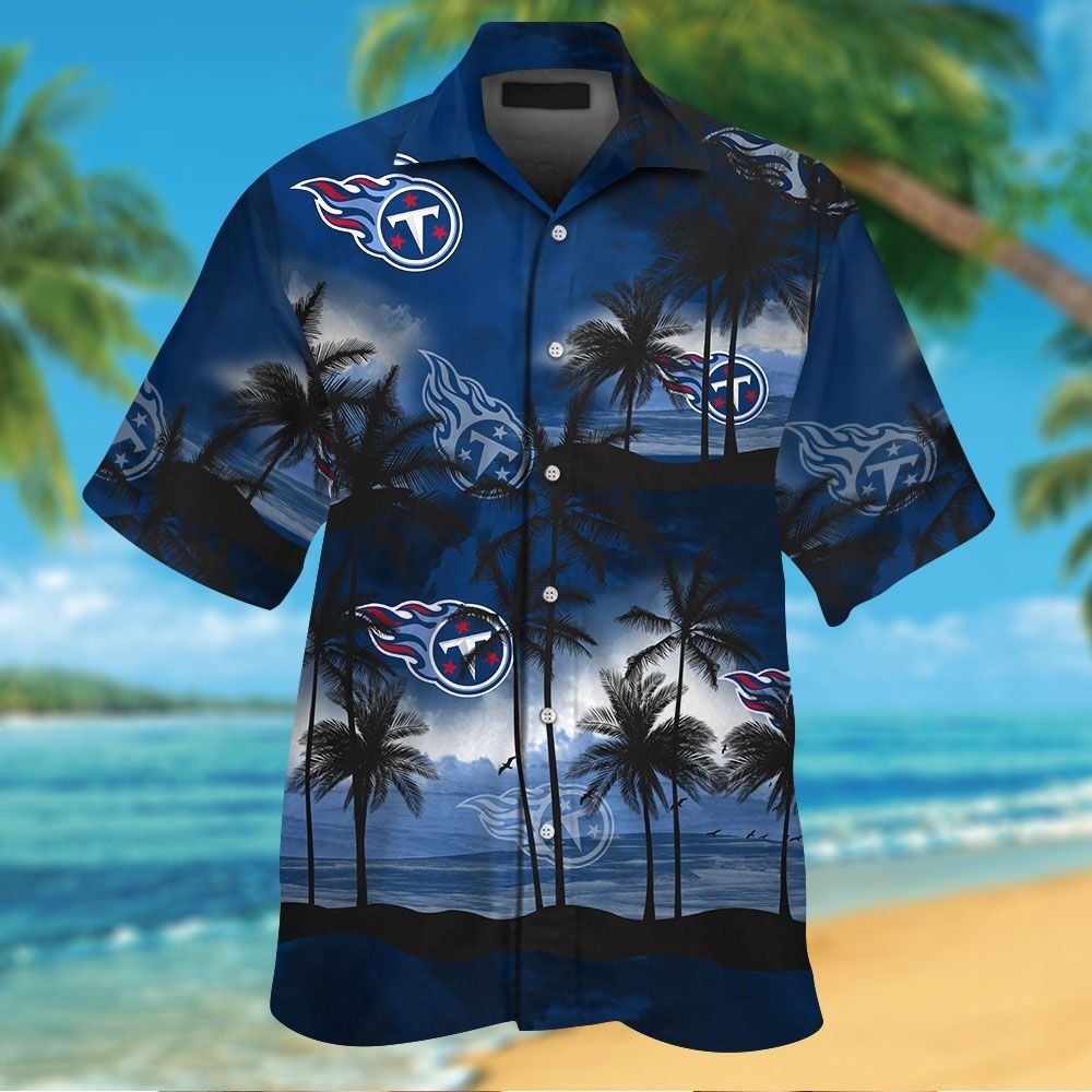 Tennessee Titans Short Sleeve Button Up Tropical Hawaiian Shirt VER017 Unisex T-shirt, Sweatshirt, Hoodie, Long Sleeve Tee - T-Shirt, Sweatshirt, Hoodie