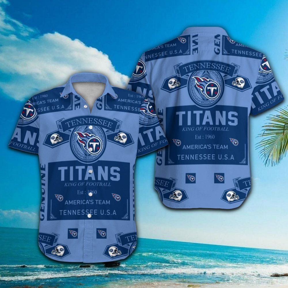 Tennessee Titans Short Sleeve Button Up Tropical Hawaiian Shirt VER018 Unisex T-shirt, Sweatshirt, Hoodie, Long Sleeve Tee - T-Shirt, Sweatshirt, Hoodie