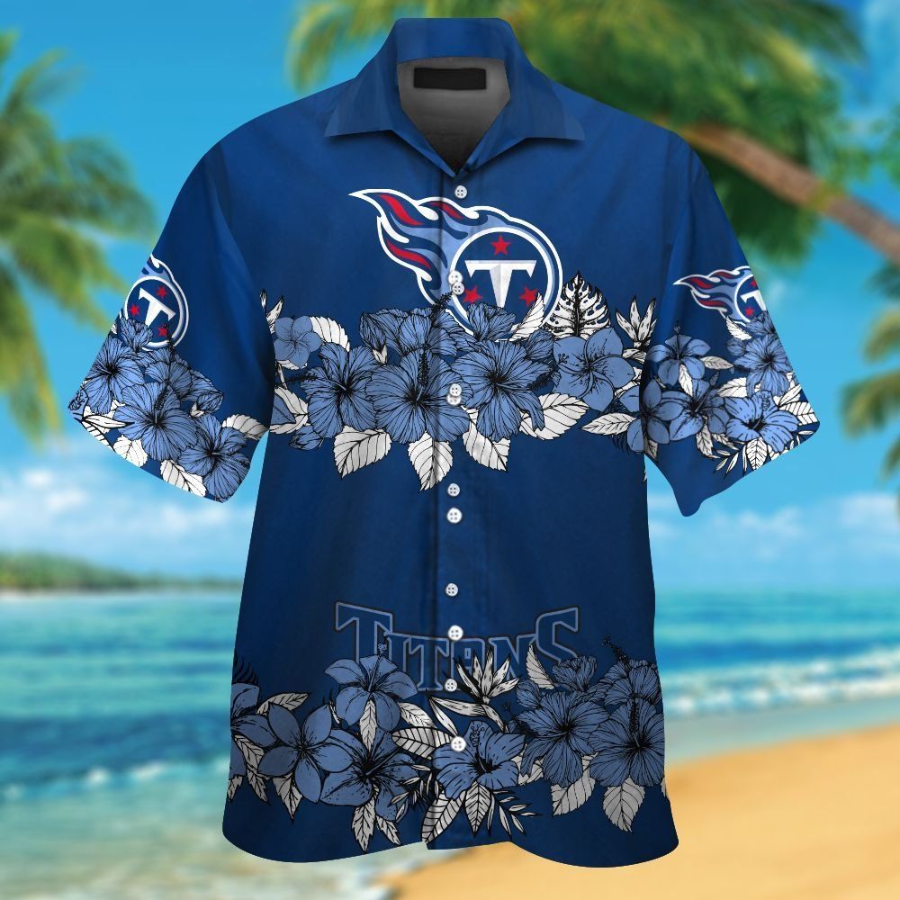 Tennessee Titans Short Sleeve Button Up Tropical Hawaiian Shirt VER028 Unisex T-shirt, Sweatshirt, Hoodie, Long Sleeve Tee - T-Shirt, Sweatshirt, Hoodie