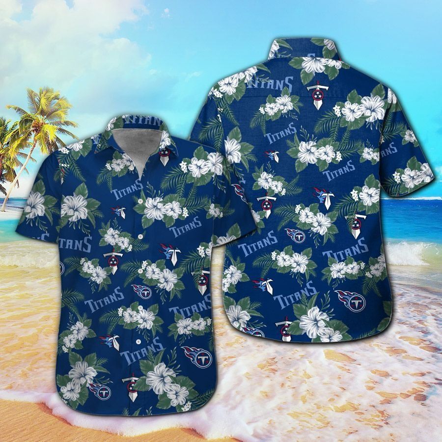 Tennessee Titans Short Sleeve Button Up Tropical Hawaiian Shirt VER03 Unisex T-shirt, Sweatshirt, Hoodie, Long Sleeve Tee - T-Shirt, Sweatshirt, Hoodie