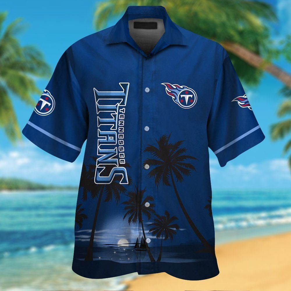 Tennessee Titans Short Sleeve Button Up Tropical Hawaiian Shirt VER04 Unisex T-shirt, Sweatshirt, Hoodie, Long Sleeve Tee - T-Shirt, Sweatshirt, Hoodie