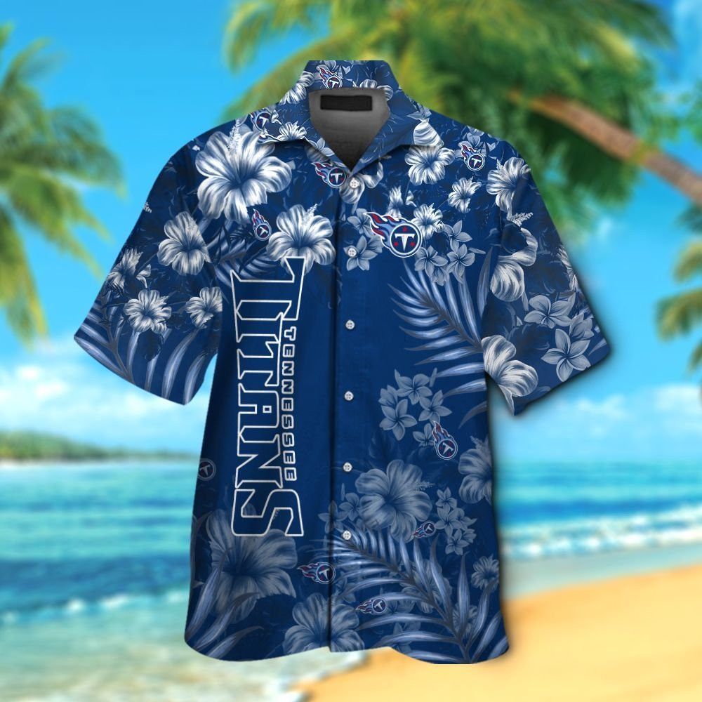Tennessee Titans Short Sleeve Button Up Tropical Hawaiian Shirt VER07 Unisex T-shirt, Sweatshirt, Hoodie, Long Sleeve Tee - T-Shirt, Sweatshirt, Hoodie