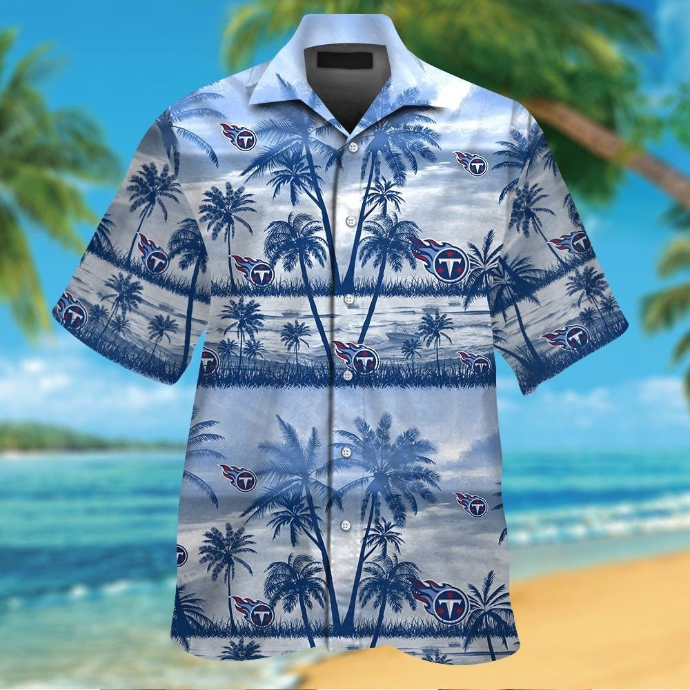 Tennessee Titans Short Sleeve Button Up Tropical Hawaiian Shirt VER08 Unisex T-shirt, Sweatshirt, Hoodie, Long Sleeve Tee - T-Shirt, Sweatshirt, Hoodie