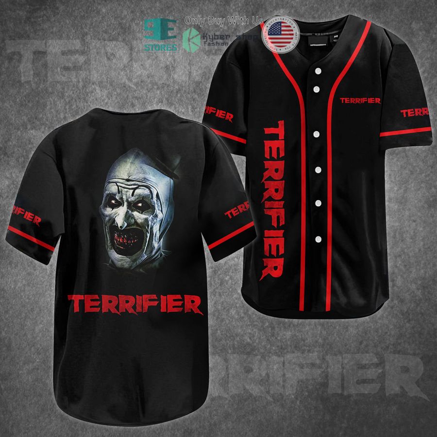 BEST Terrifier Art the Clown Baseball Jersey Unisex T-shirt, Sweatshirt, Hoodie, Long Sleeve Tee - T-Shirt, Sweatshirt, Hoodie