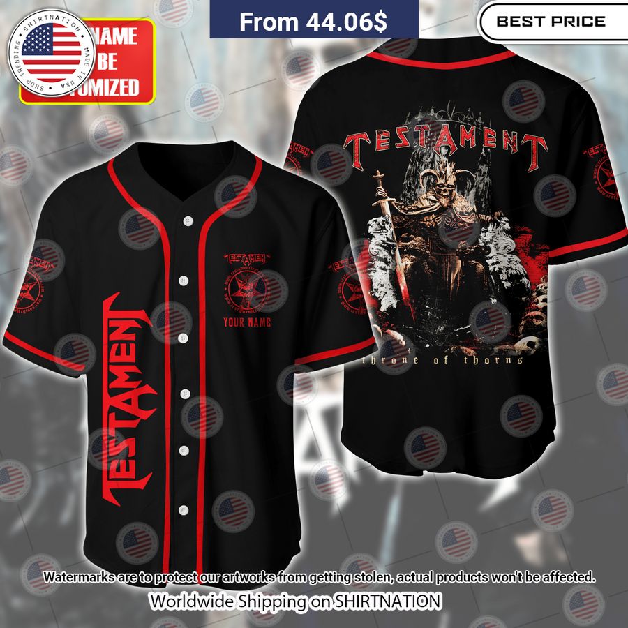 Testament Throne of Thorns Baseball Jersey Unisex T-shirt, Sweatshirt, Hoodie, Long Sleeve Tee - T-Shirt, Sweatshirt, Hoodie