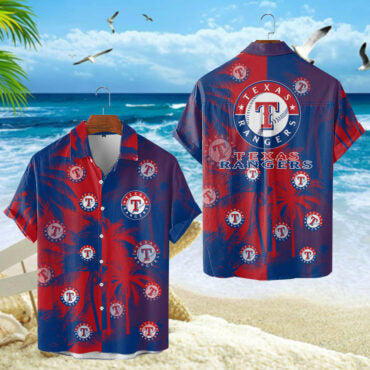Texas Rangers Coastal Palms Hawaiian Shirt Unisex T-shirt, Sweatshirt, Hoodie, Long Sleeve Tee - T-Shirt, Sweatshirt, Hoodie