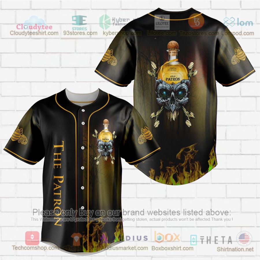 HOT The Patron skull head Baseball Jersey Shirt Unisex T-shirt, Sweatshirt, Hoodie, Long Sleeve Tee - T-Shirt, Sweatshirt, Hoodie