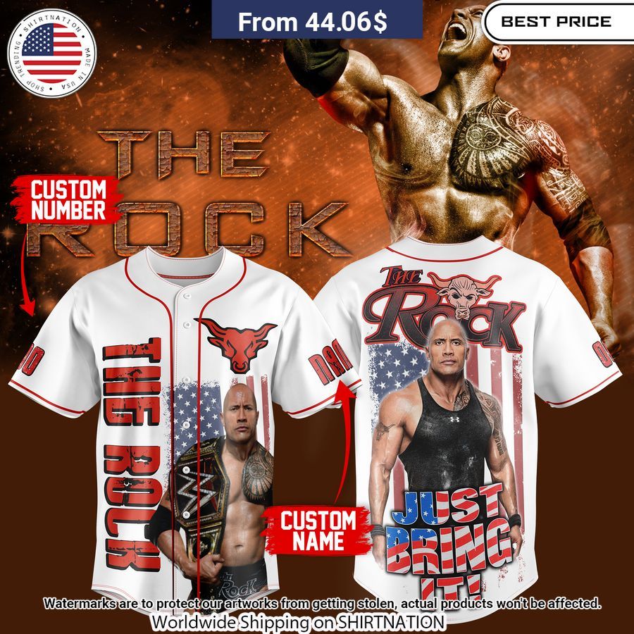 The Rock Brahma Bull Custom baseball jersey Unisex T-shirt, Sweatshirt, Hoodie, Long Sleeve Tee - T-Shirt, Sweatshirt, Hoodie