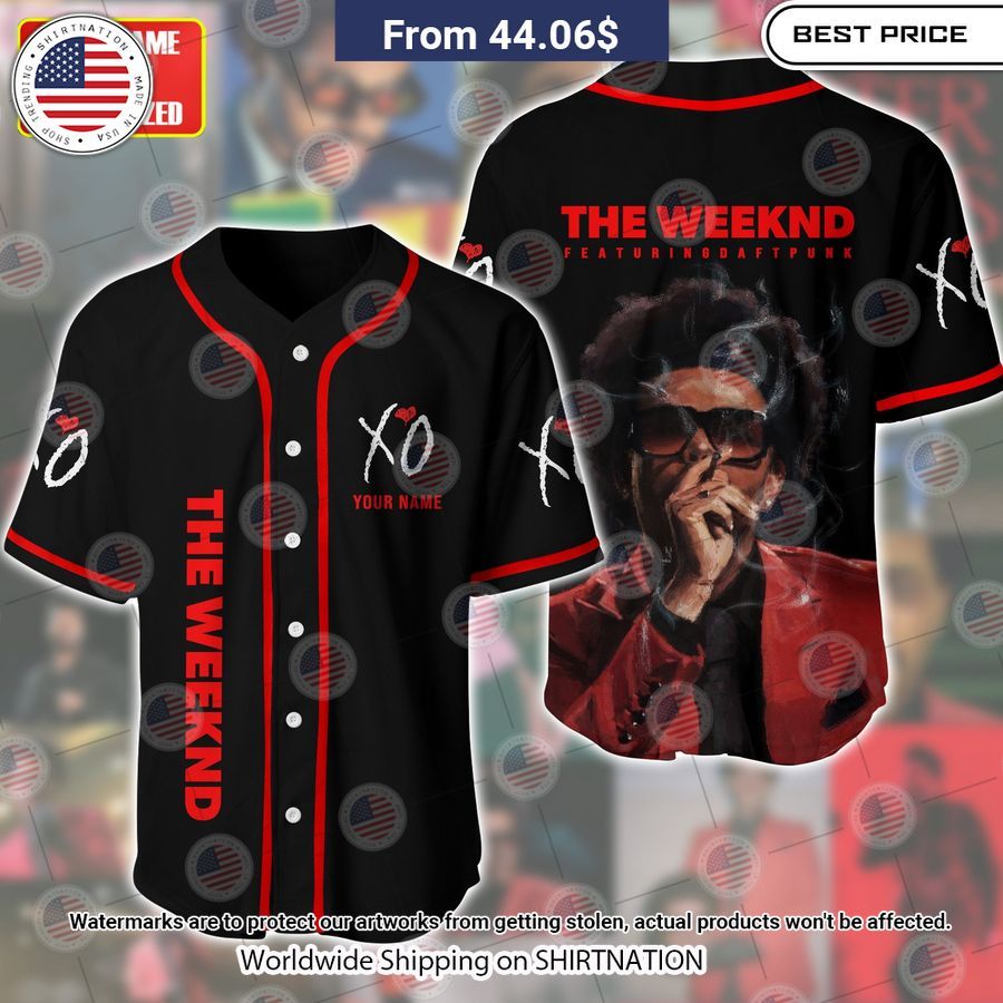 The Weeknd featuring Daft Punk Baseball Jersey Unisex T-shirt, Sweatshirt, Hoodie, Long Sleeve Tee - T-Shirt, Sweatshirt, Hoodie