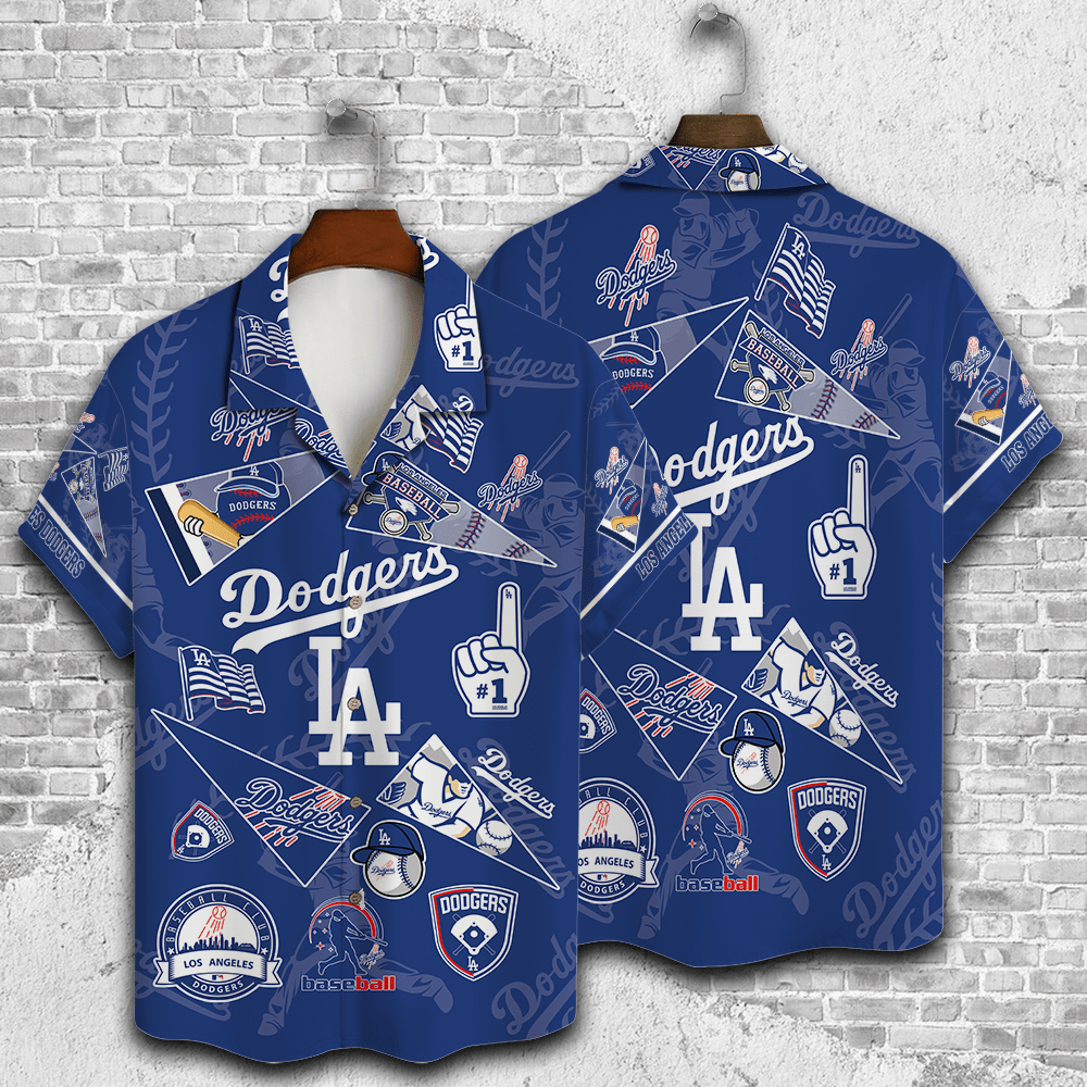 Three Dimensional Los Angeles Dodgers Hawaiian Shirt Unisex T-shirt, Sweatshirt, Hoodie, Long Sleeve Tee - T-Shirt, Sweatshirt, Hoodie