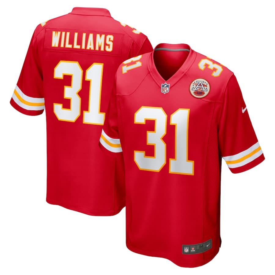 Darrel Williams Kansas City Chiefs Jersey football jersey product view 1