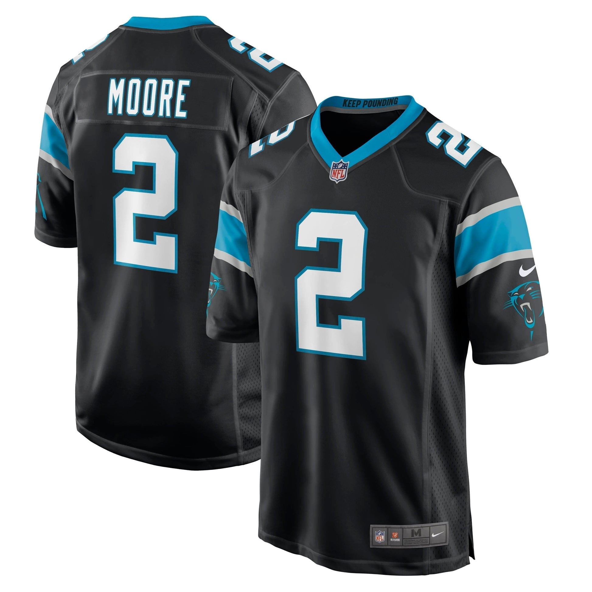 DJ Moore Carolina Panthers Jersey football jersey product view 1
