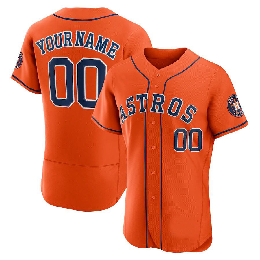 Custom Houston Astros Baseball Orange Jerseys Stitched Letter And Numbers Mesh for Men Women Youth Button Down Jersey baseball jersey product view 1