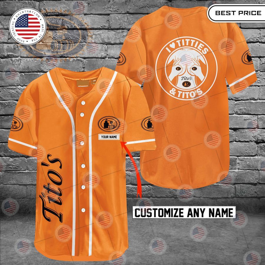 HOT Tito I love titties and Tito Custom Baseball jersey Unisex T-shirt, Sweatshirt, Hoodie, Long Sleeve Tee - T-Shirt, Sweatshirt, Hoodie