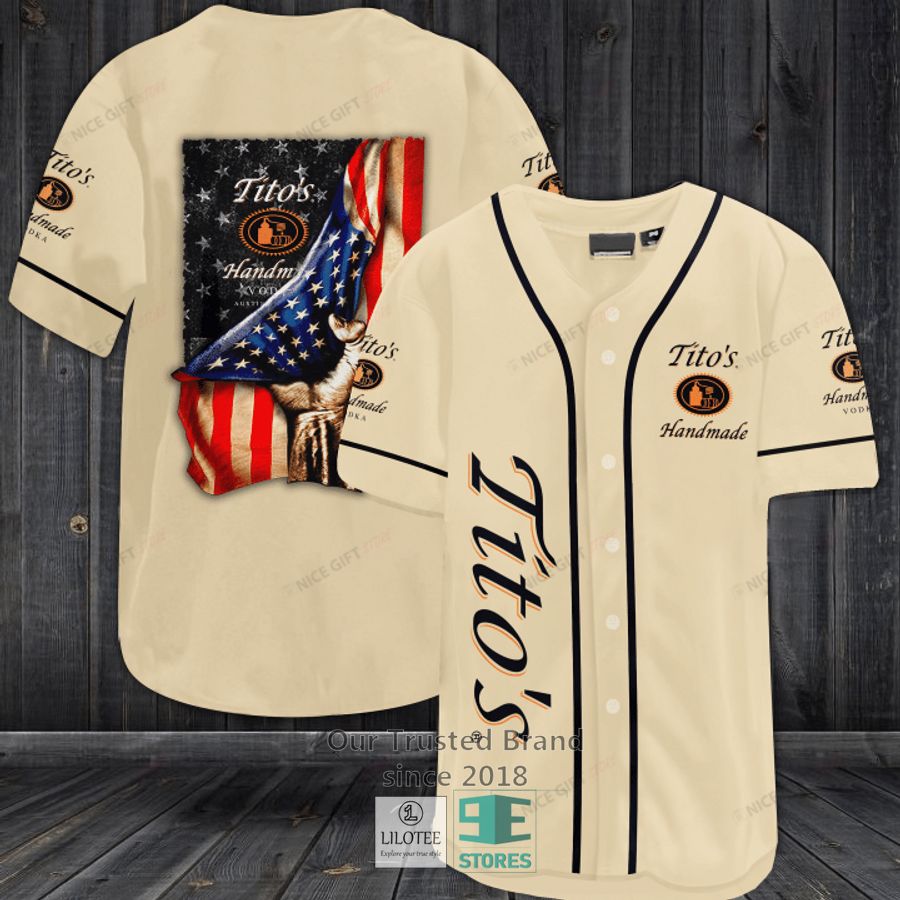 Tito S Handmade Vodka US Flag Baseball Jersey Unisex T-shirt, Sweatshirt, Hoodie, Long Sleeve Tee - T-Shirt, Sweatshirt, Hoodie