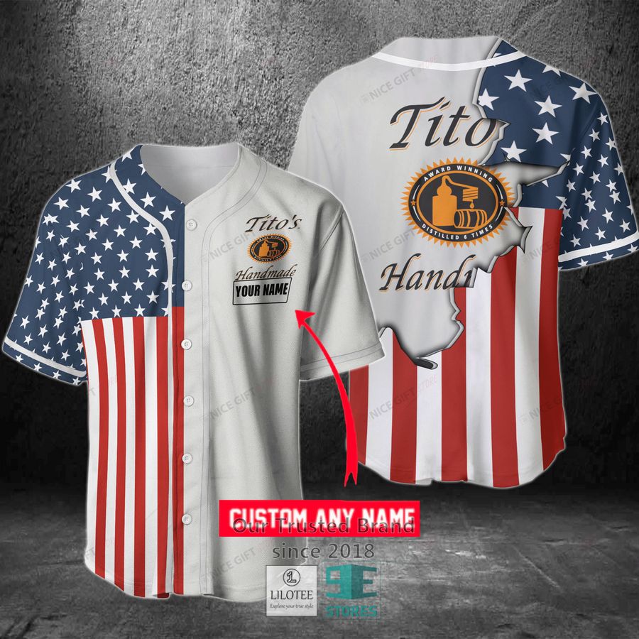 Tito S Handmade Vodka Your Name Baseball Jersey Unisex T-shirt, Sweatshirt, Hoodie, Long Sleeve Tee - T-Shirt, Sweatshirt, Hoodie