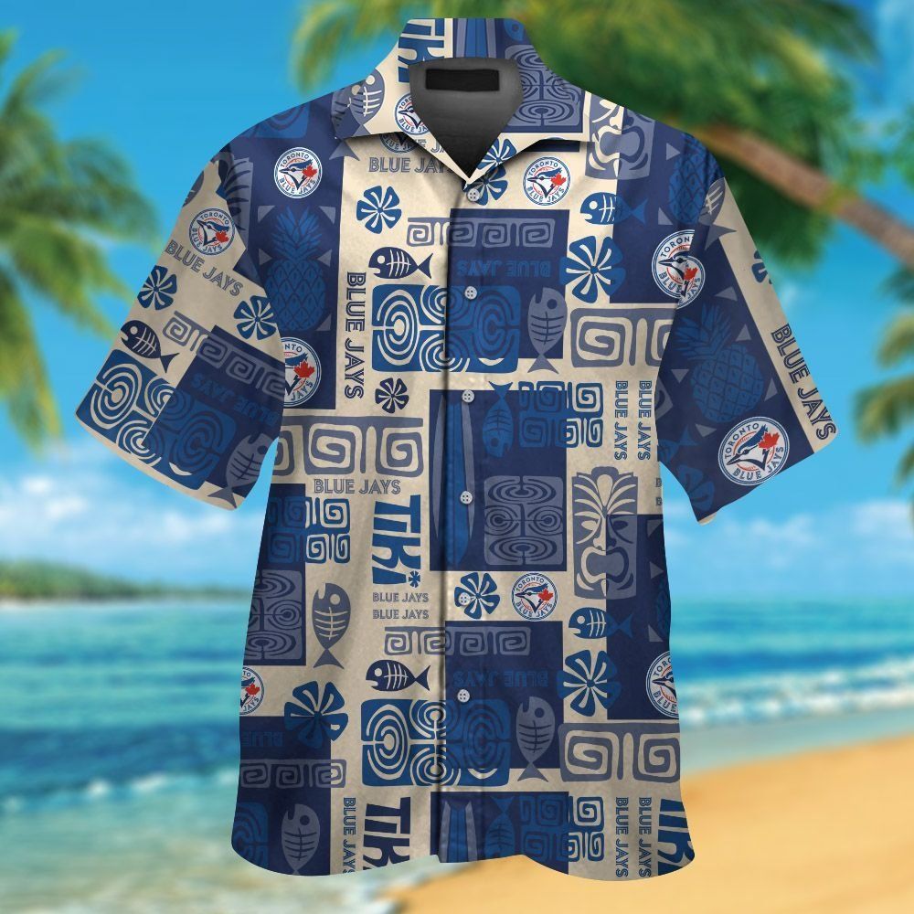 Toronto Blue Jays Short Sleeve Button Up Tropical Hawaiian Shirt VER02 Unisex T-shirt, Sweatshirt, Hoodie, Long Sleeve Tee - T-Shirt, Sweatshirt, Hoodie