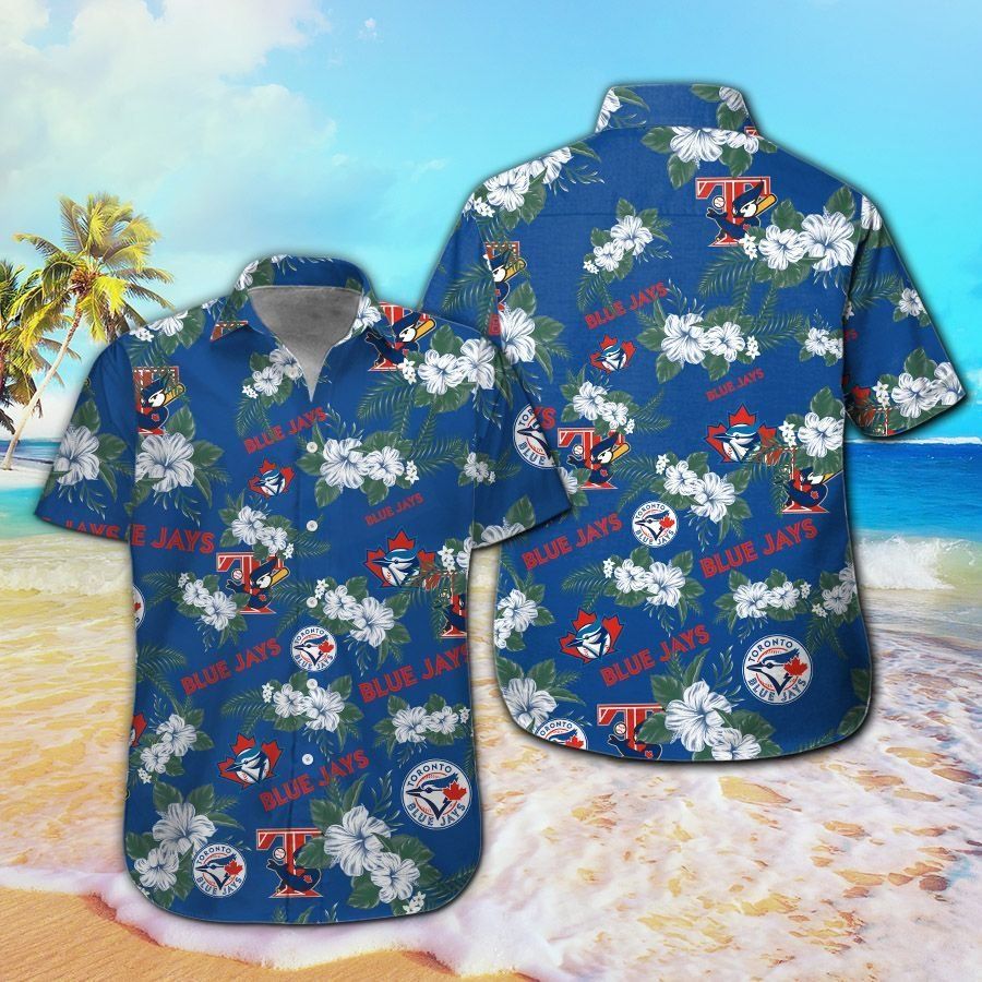 Toronto Blue Jays Short Sleeve Button Up Tropical Hawaiian Shirt VER05 Unisex T-shirt, Sweatshirt, Hoodie, Long Sleeve Tee - T-Shirt, Sweatshirt, Hoodie