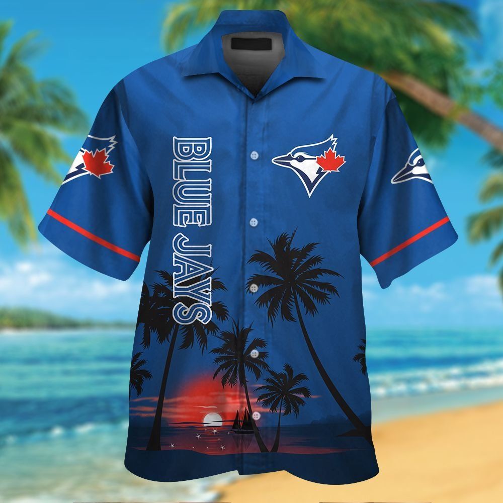 Toronto Blue Jays Short Sleeve Button Up Tropical Hawaiian Shirt VER08 Unisex T-shirt, Sweatshirt, Hoodie, Long Sleeve Tee - T-Shirt, Sweatshirt, Hoodie