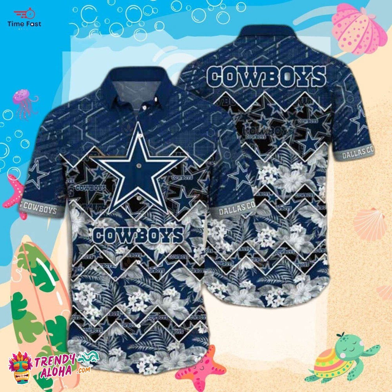 Tropical Dallas Cowboys Theme Hawaiian Shirt Aloha Spirit Sports Unisex T-shirt, Sweatshirt, Hoodie, Long Sleeve Tee - T-Shirt, Sweatshirt, Hoodie