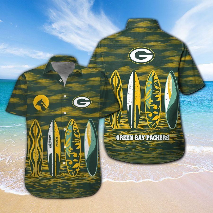Tropical Green Bay Packers Exclusive Hawaiian Shirt Unisex T-shirt, Sweatshirt, Hoodie, Long Sleeve Tee - T-Shirt, Sweatshirt, Hoodie