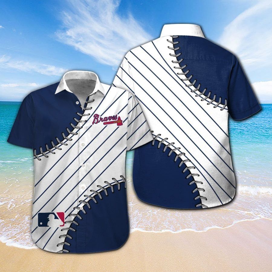 Tropical Hawaiian Short Sleeve Atlanta Braves Shirt Button Up Unisex T-shirt, Sweatshirt, Hoodie, Long Sleeve Tee - T-Shirt, Sweatshirt, Hoodie