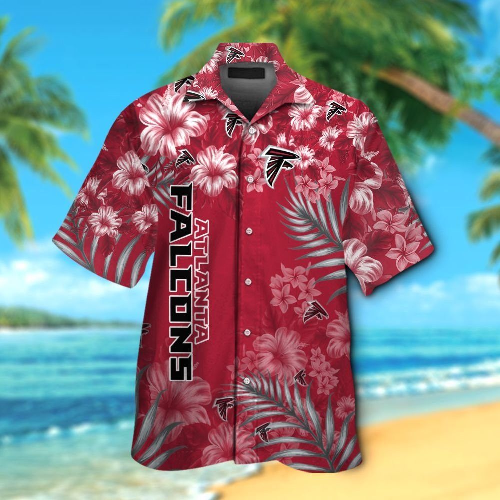 Tropical Hawaiian Short Sleeve Atlanta Falcons Shirt Button Up Unisex T-shirt, Sweatshirt, Hoodie, Long Sleeve Tee - T-Shirt, Sweatshirt, Hoodie