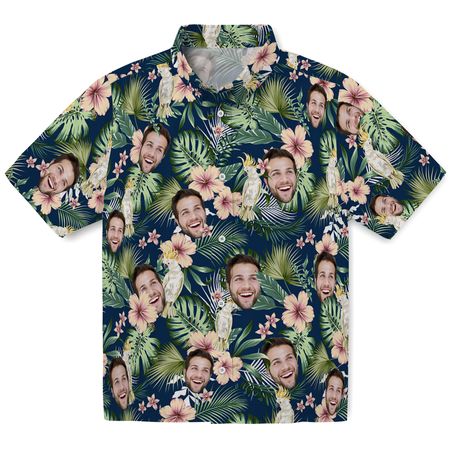Tropical Parrot Bloom | Aloha Custom Hawaiian Shirt with Your Face or Logo Unisex T-shirt, Sweatshirt, Hoodie, Long Sleeve Tee - T-Shirt, Sweatshirt, Hoodie