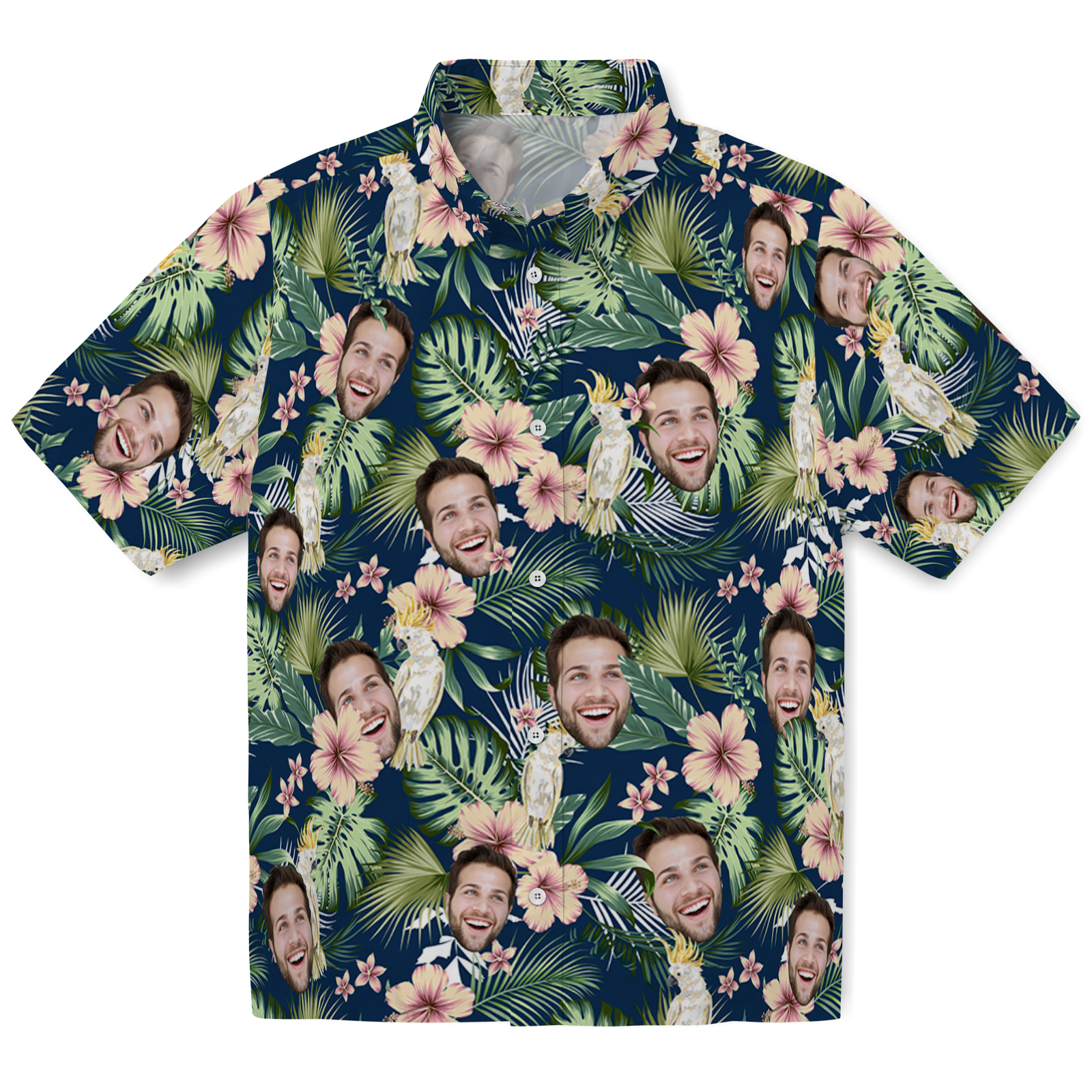 Tropical Parrot Bloom | Aloha Custom Hawaiian Shirt with Your Face or Logo Unisex T-shirt, Sweatshirt, Hoodie, Long Sleeve Tee - T-Shirt, Sweatshirt, Hoodie