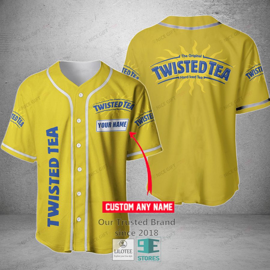Twisted Tea Your Name Yellow Baseball Jersey Unisex T-shirt, Sweatshirt, Hoodie, Long Sleeve Tee - T-Shirt, Sweatshirt, Hoodie